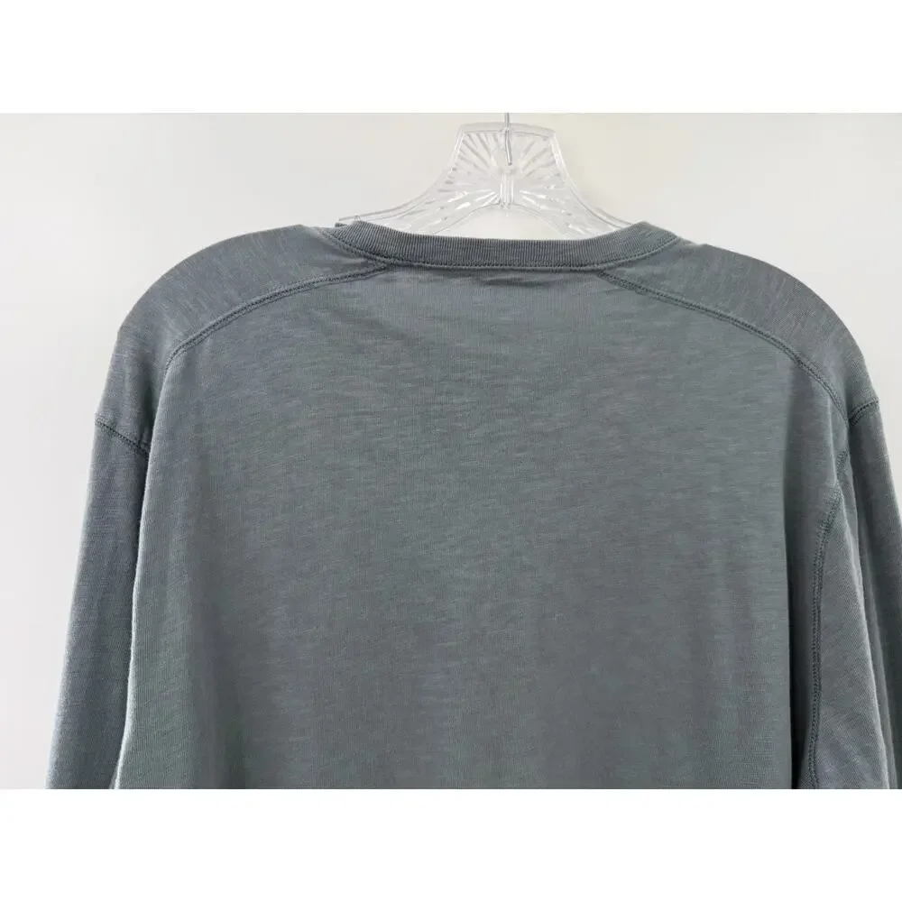 J. Crew Men’s Long Sleeve 3 Button Henley Cotton Classic Pullover Spruce Lg Tall